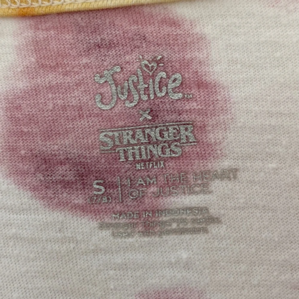 Justice Stranger Things Glitter Tie Dye Tee Shirt. Size Small